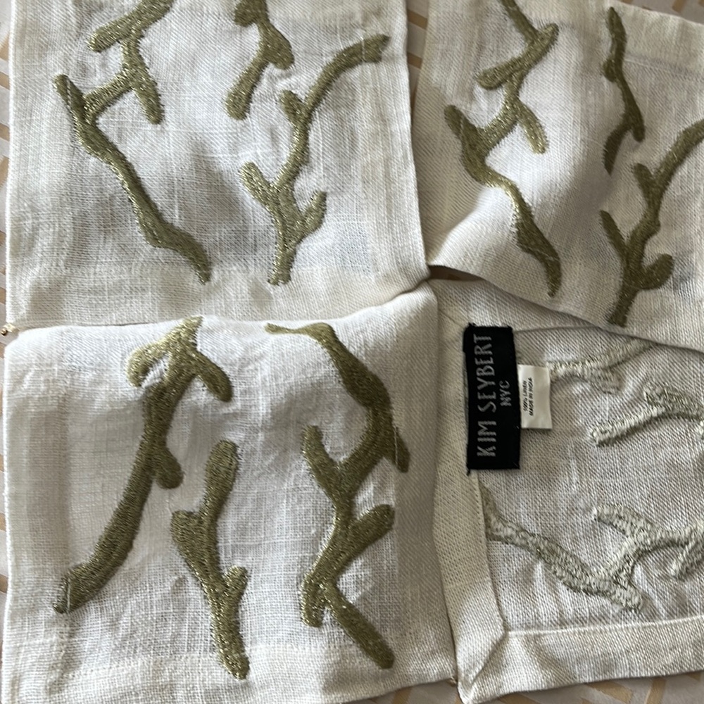 4 brand new never used Kim Seybert cocktail napkins